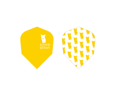 DARTS FLIGHT【 PRO 】Lovely Kitten Shape Yellow