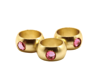 DARTS RING【EDGE SPORTS】Rhinestone Yubiwa Ring Gold x Pink