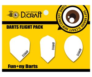 DARTS FLIGHT【D.Craft】DC Flight A-SET White（SHAPE/SLIM/TEARDROP）