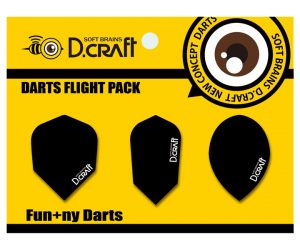DARTS FLIGHT【D.Craft】DC Flight A-SET Black （SHAPE/SLIM/TEARDROP）